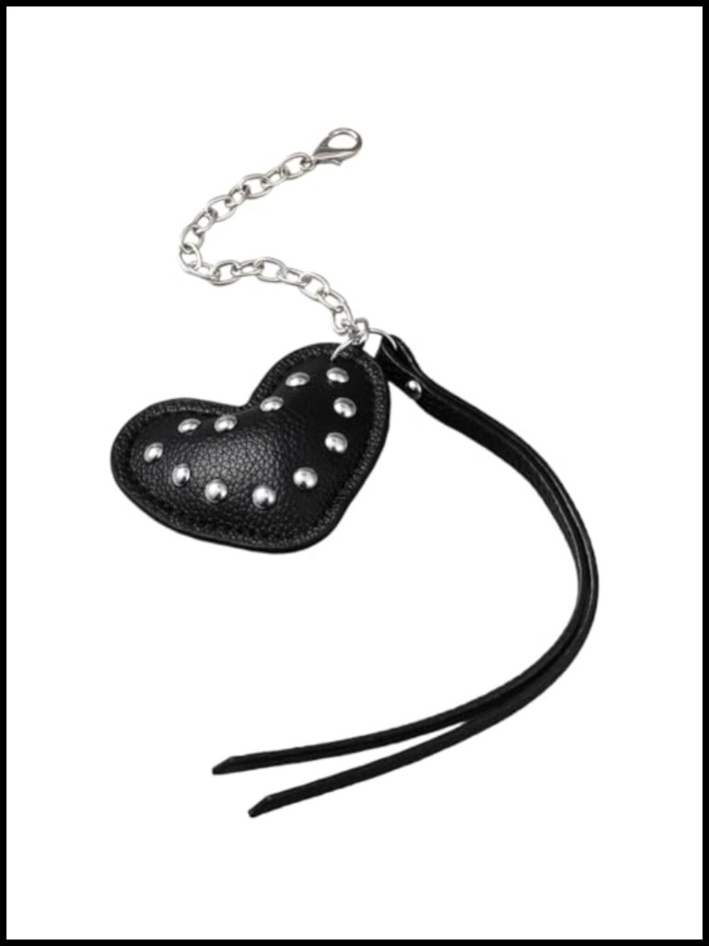 PU Leather Heart Charm Keychain Gothic Punk Bag Decor for Women